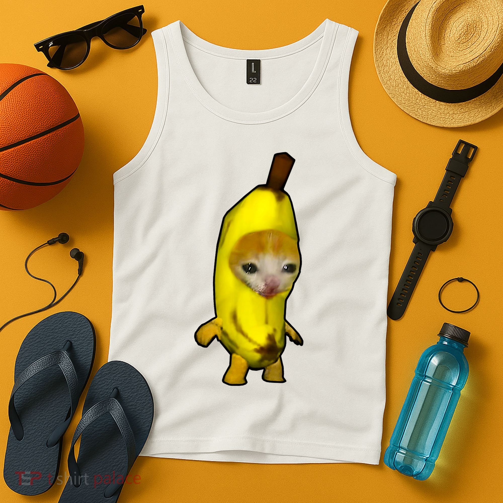 Cute Banana Cat Happy Bananacat Meme Kitty Cat Lovers Meme Tank Top
