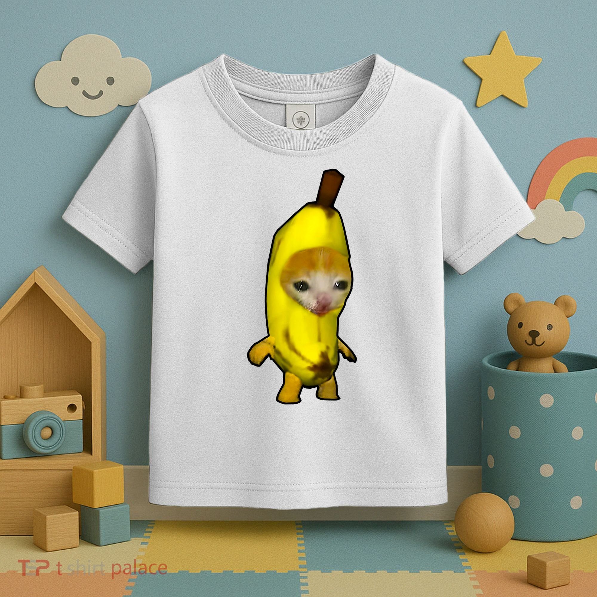 Cute Banana Cat Happy Bananacat Meme Kitty Cat Lovers Meme Toddler T-Shirt