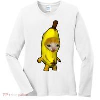 Cute Banana Cat Happy Bananacat Meme Kitty Cat Lovers Meme Women's Long Sleeve Shirt thumb 0