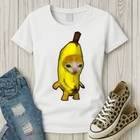 Cute Banana Cat Happy Bananacat Meme Kitty Cat Lovers Meme Women's T-Shirt thumb 3