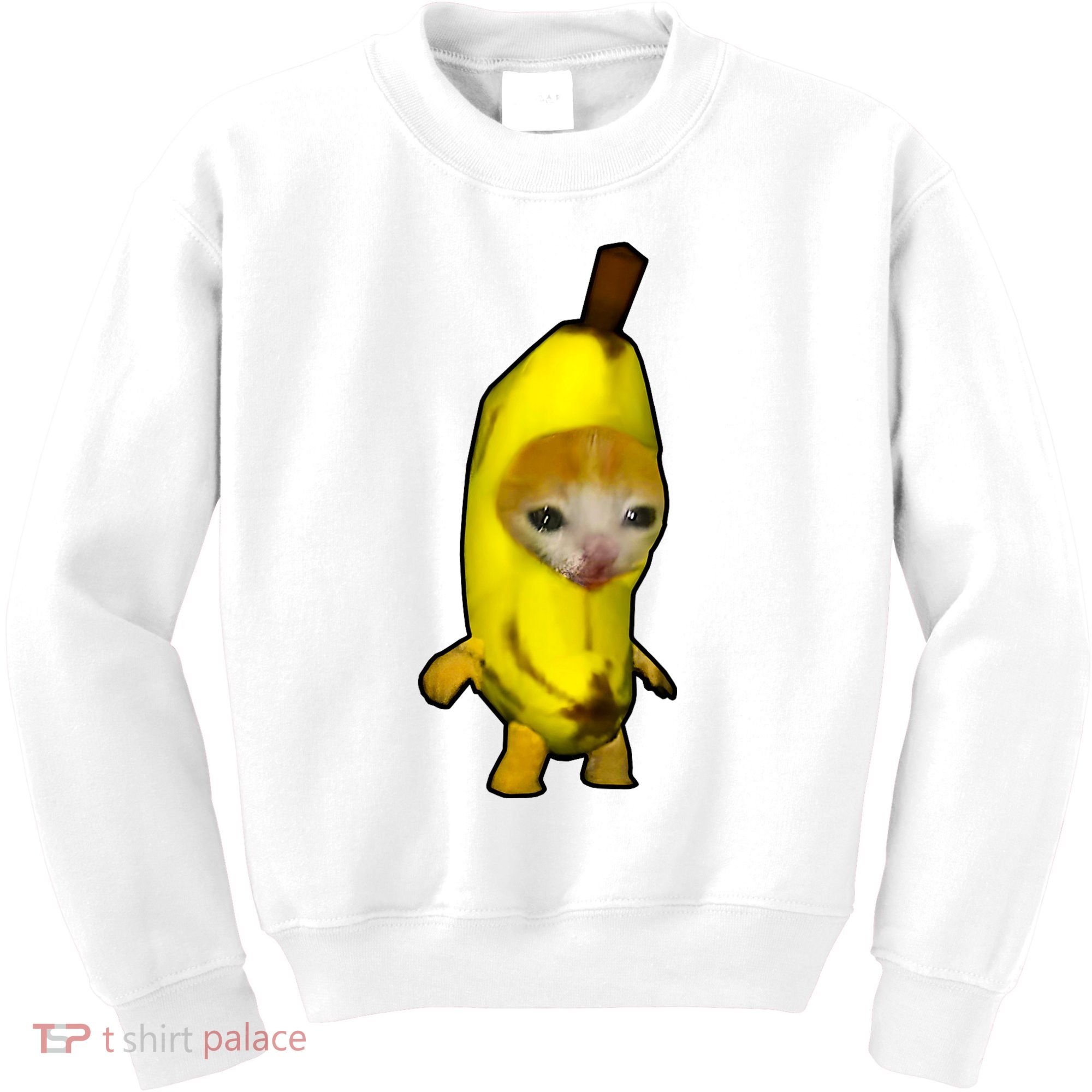 Cute Banana Cat Happy Bananacat Meme Kitty Cat Lovers Meme Kids Sweatshirt