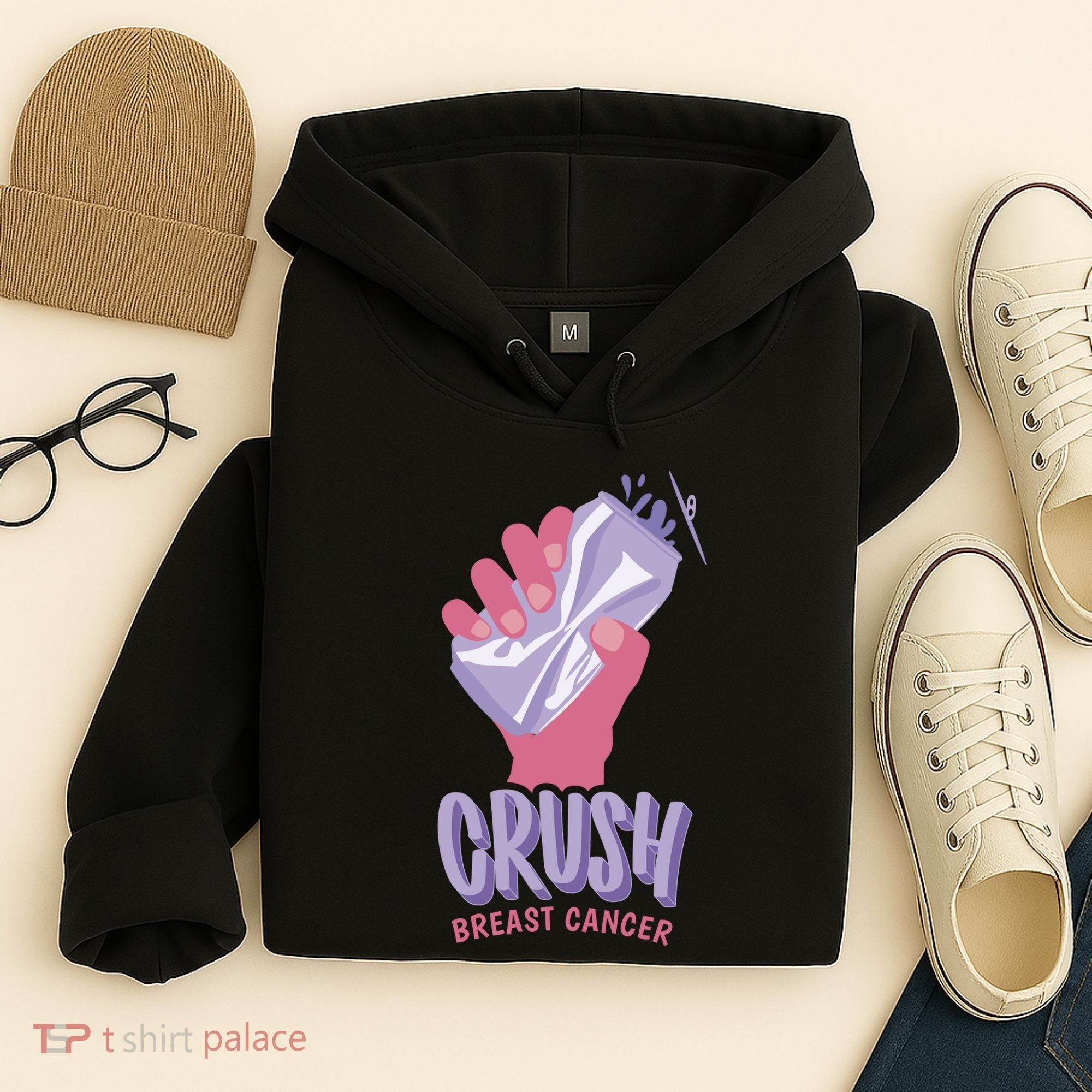 Crush Breast Cancer Can Hoodie