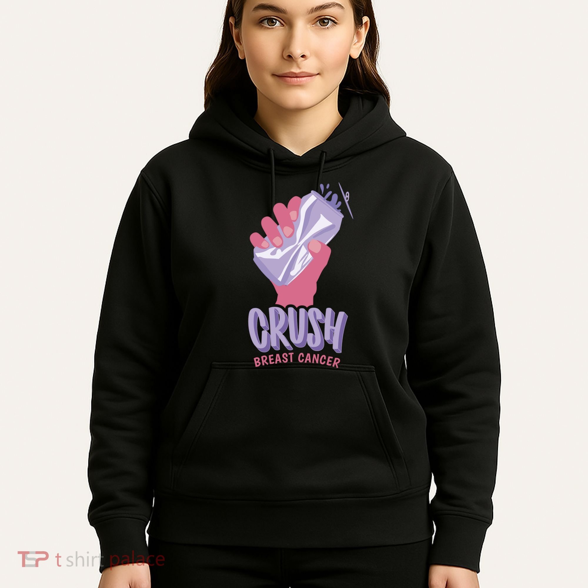 Crush Breast Cancer Can Hoodie