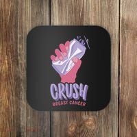 Crush Breast Cancer Can Coaster thumb 0