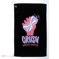 Crush Breast Cancer Can Golf Towel thumb 0