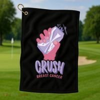 Crush Breast Cancer Can Golf Towel thumb 1