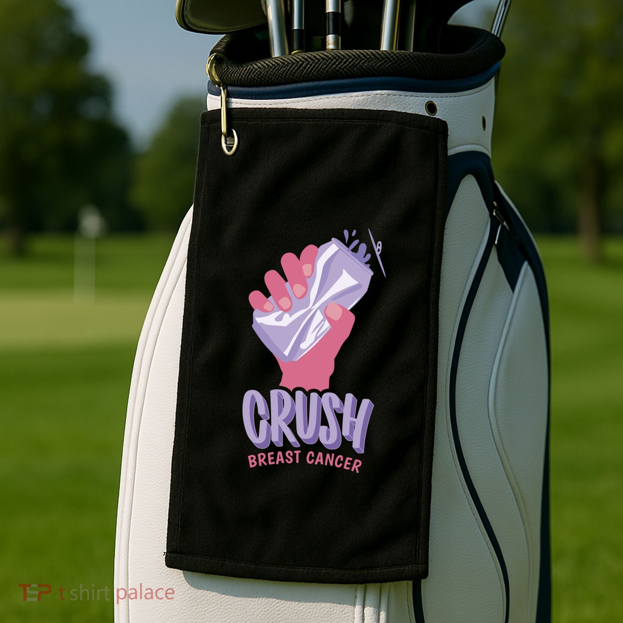 Crush Breast Cancer Can Golf Towel