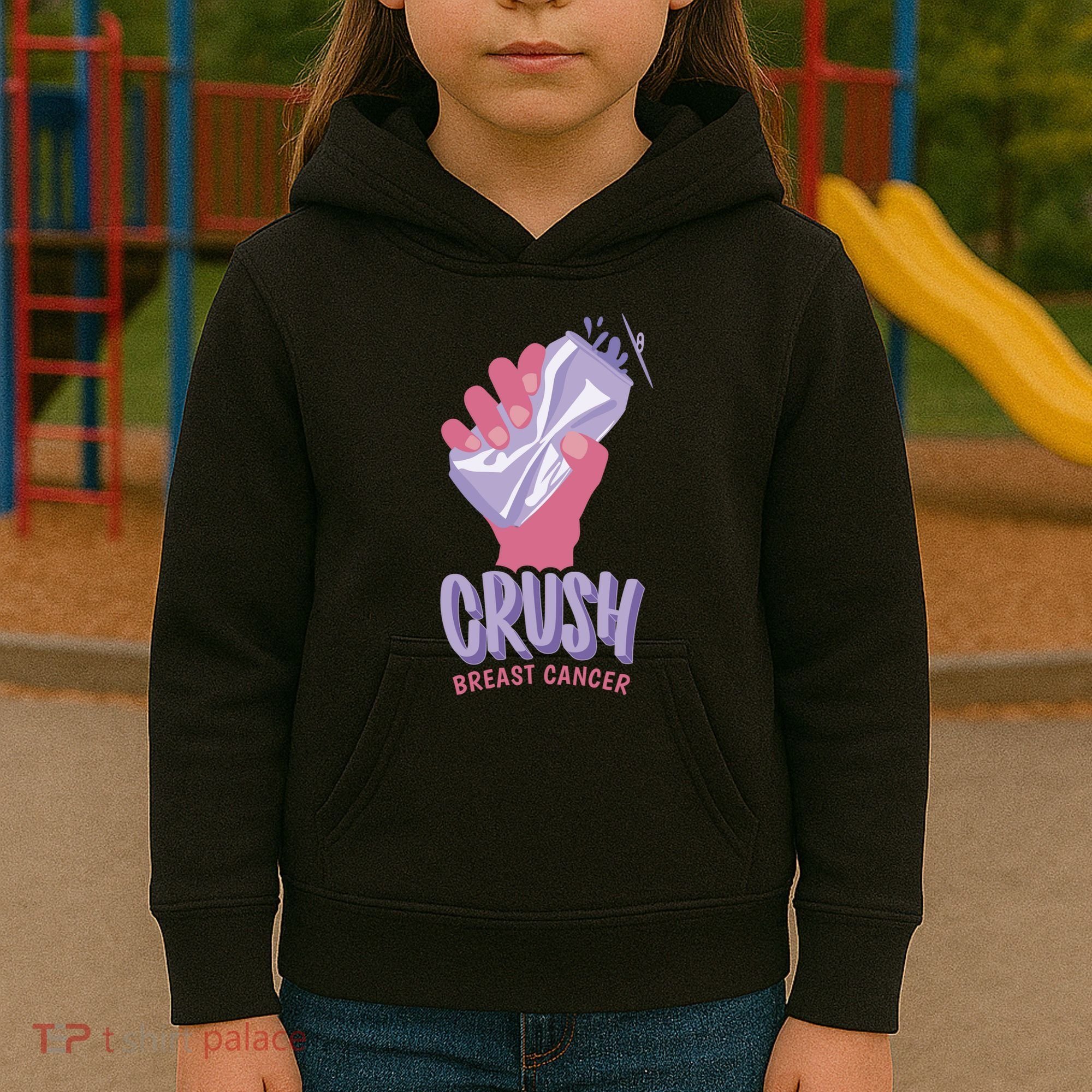 Crush Breast Cancer Can Kids Hoodie