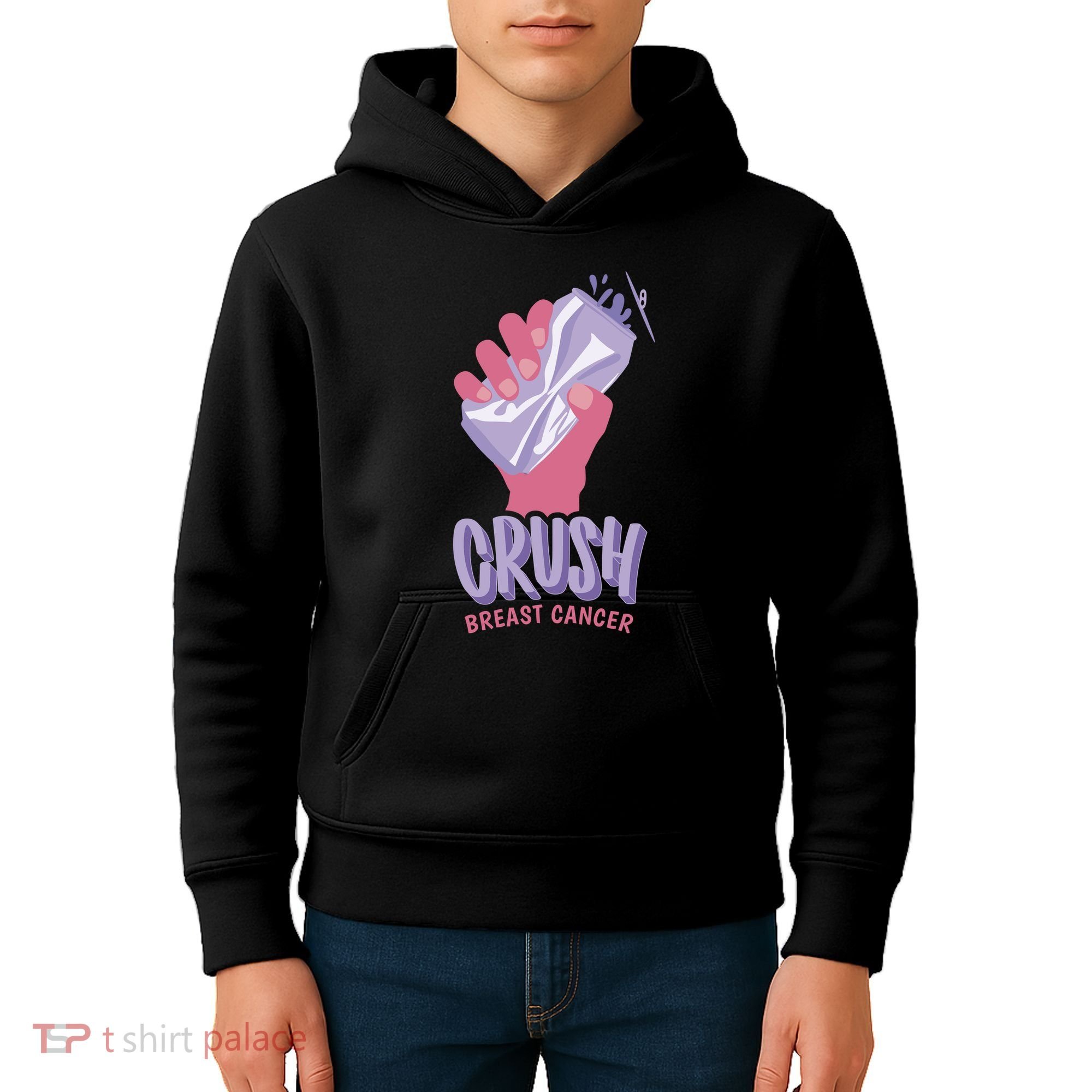 Crush Breast Cancer Can Kids Hoodie
