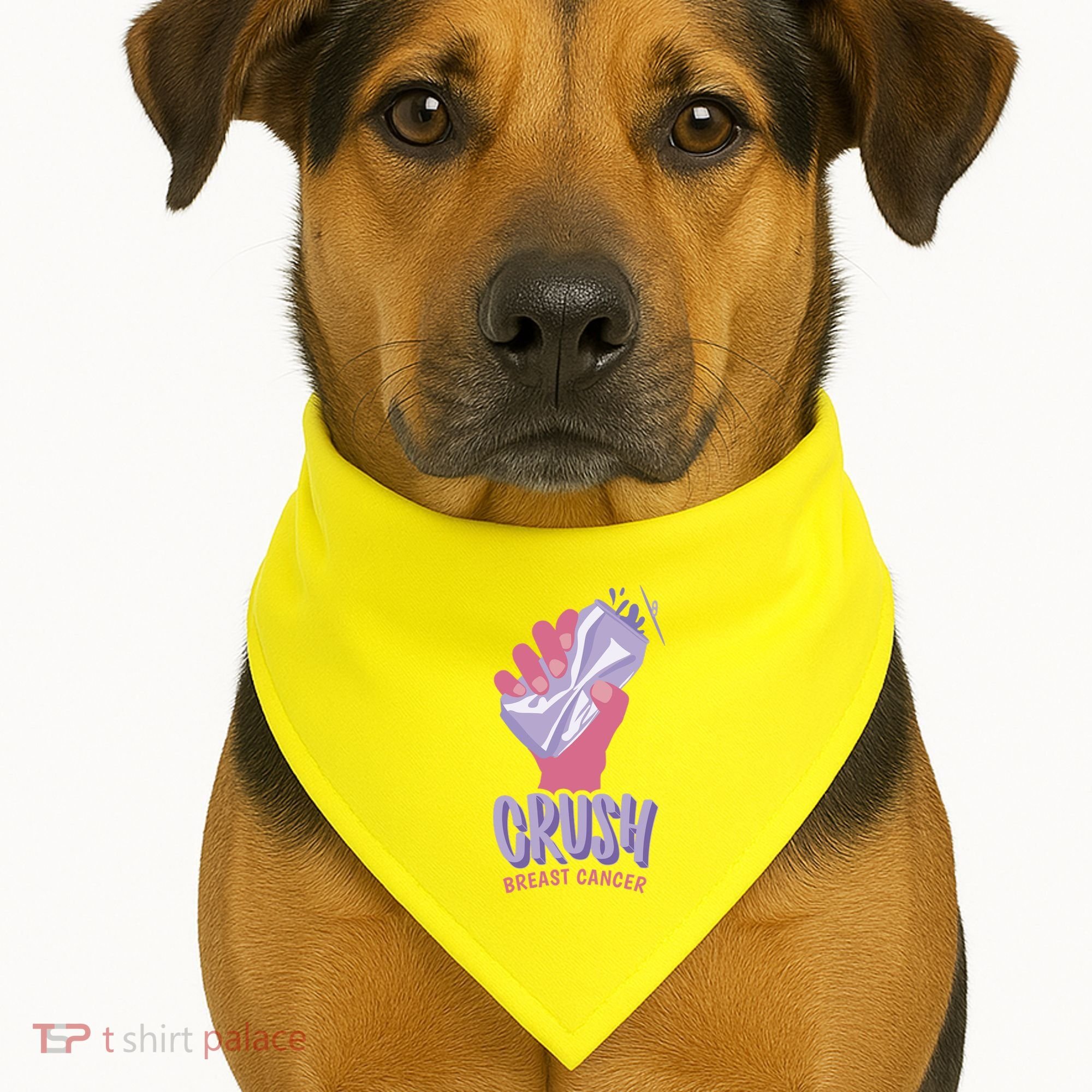 Crush Breast Cancer Can USA-Made Doggie Bandana