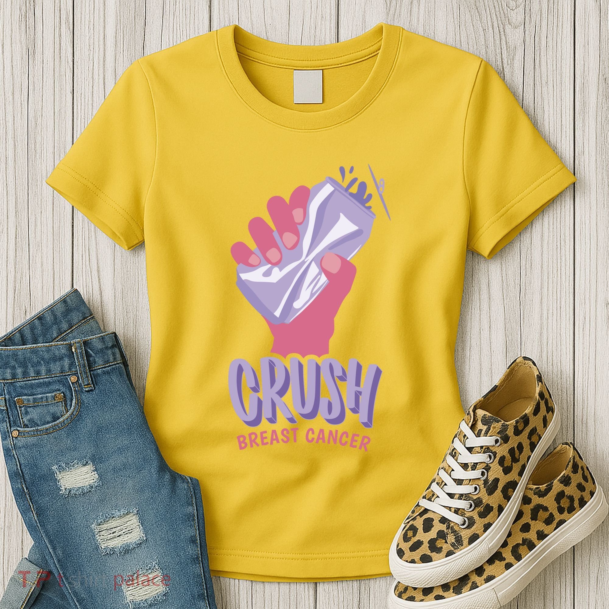Crush Breast Cancer Can Women's T-Shirt