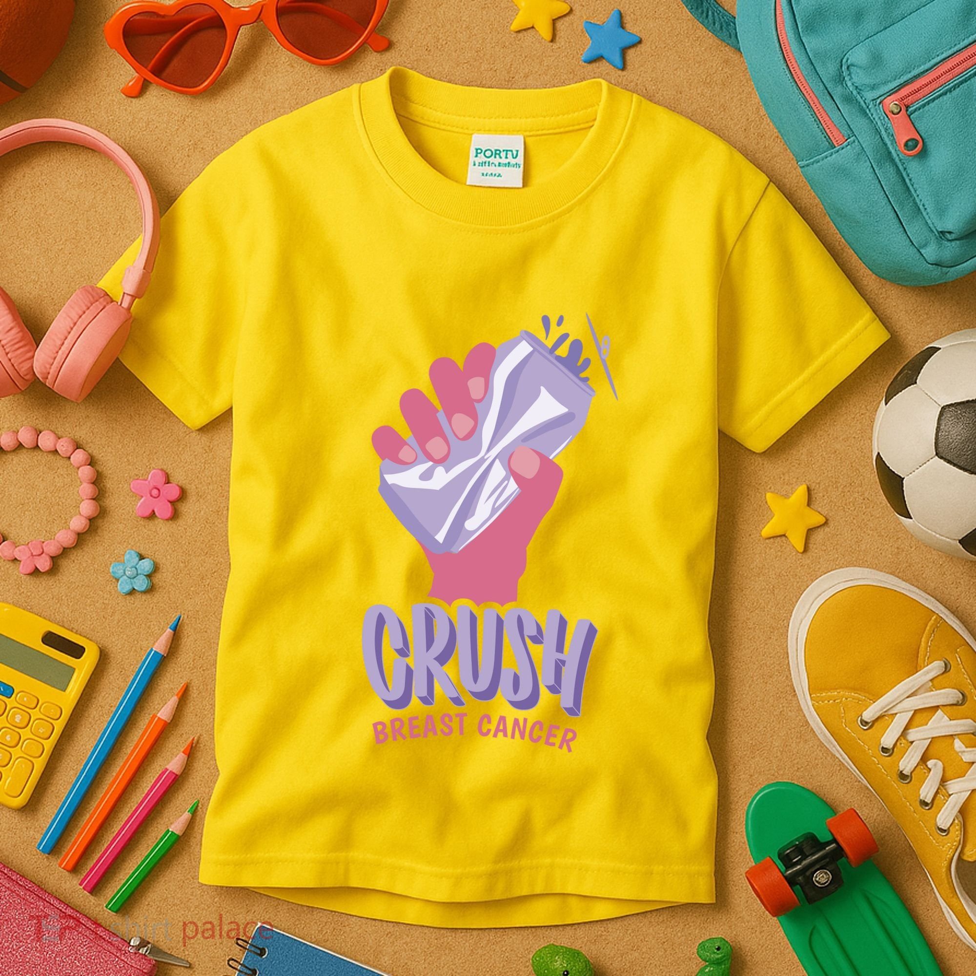Crush Breast Cancer Can Kids T-Shirt