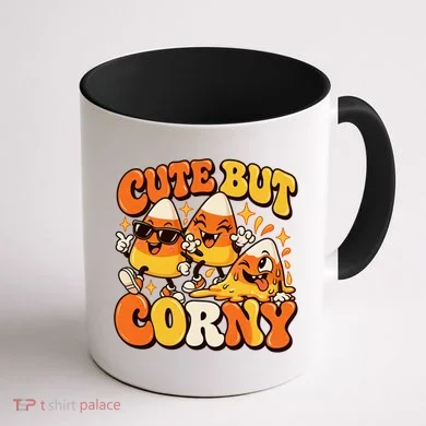 Cute But Corny Candy Corn Halloween Coffee Mug back