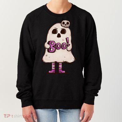 Cute Boo Creepy Scary Skull Skeleton Women's Sweatshirt