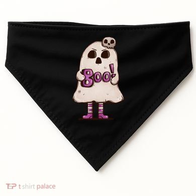 Cute Boo Creepy Scary Skull Skeleton USA-Made Doggie Bandana