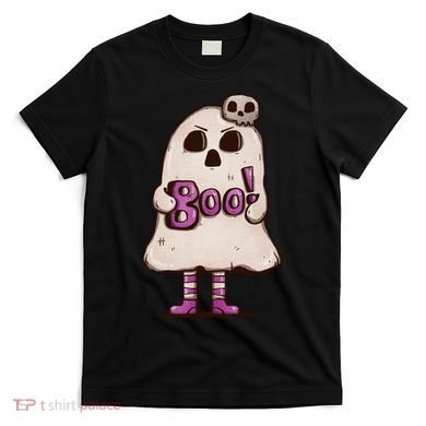 Cute Boo Creepy Scary Skull Skeleton T-Shirt