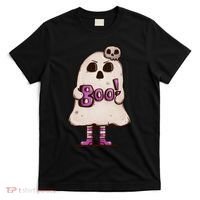 Cute Boo Creepy Scary Skull Skeleton T-Shirt thumb 0