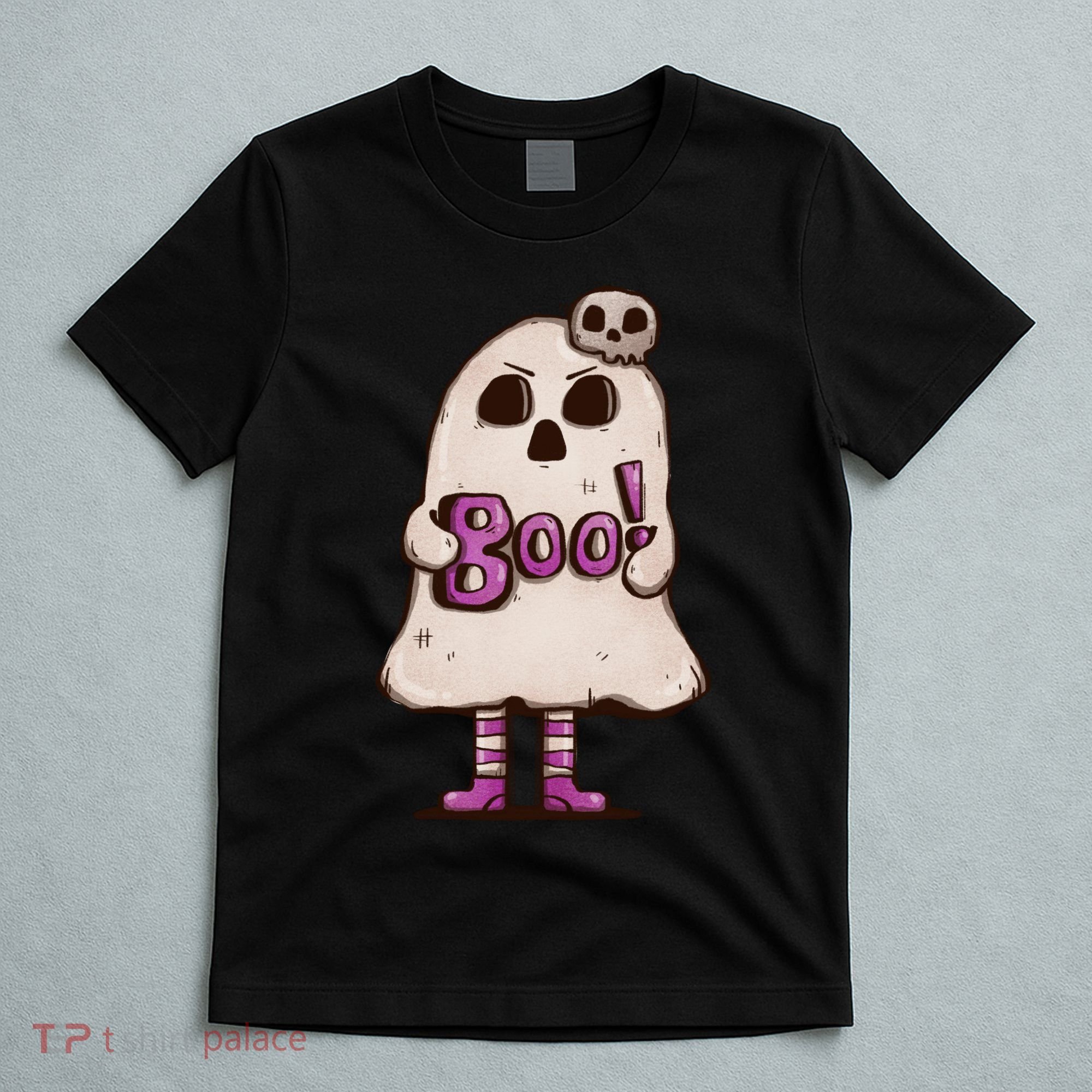 Cute Boo Creepy Scary Skull Skeleton T-Shirt
