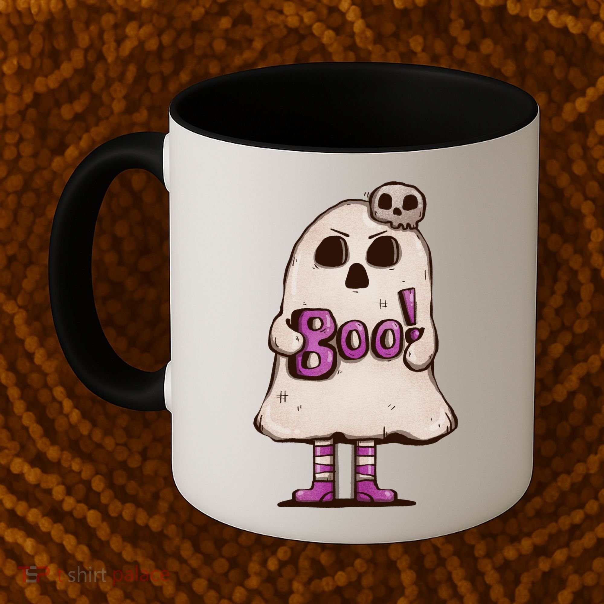 Cute Boo Creepy Scary Skull Skeleton Coffee Mug