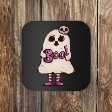 Cute Boo Creepy Scary Skull Skeleton Coaster