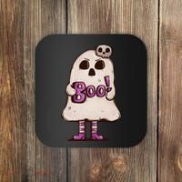 Cute Boo Creepy Scary Skull Skeleton Coaster thumb 0