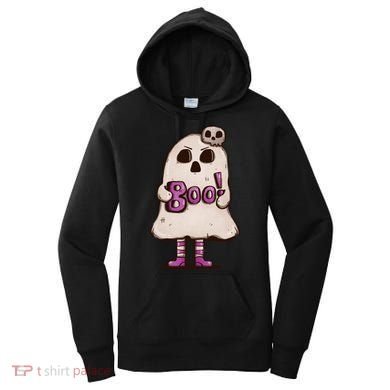 Cute Boo Creepy Scary Skull Skeleton Women's Hoodie
