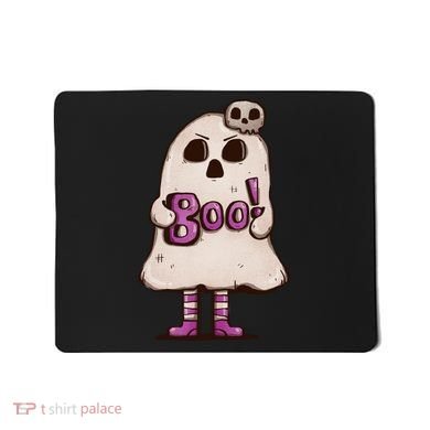 Cute Boo Creepy Scary Skull Skeleton Mousepad