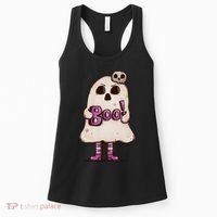 Cute Boo Creepy Scary Skull Skeleton Women's Tank Top thumb 0