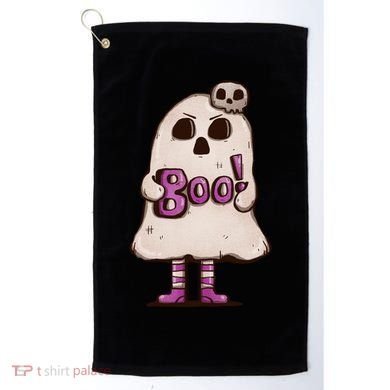 Cute Boo Creepy Scary Skull Skeleton Golf Towel