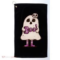 Cute Boo Creepy Scary Skull Skeleton Golf Towel thumb 0