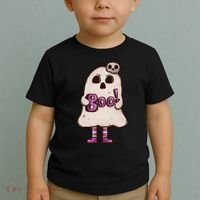 Cute Boo Creepy Scary Skull Skeleton Toddler T-Shirt thumb 2