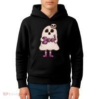 Cute Boo Creepy Scary Skull Skeleton Kids Hoodie thumb 4