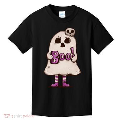 Cute Boo Creepy Scary Skull Skeleton Kids T-Shirt