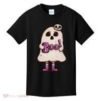 Cute Boo Creepy Scary Skull Skeleton Kids T-Shirt thumb 0