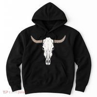 Cow Bull Cattle Skull Head Western Animal Hoodie thumb 0
