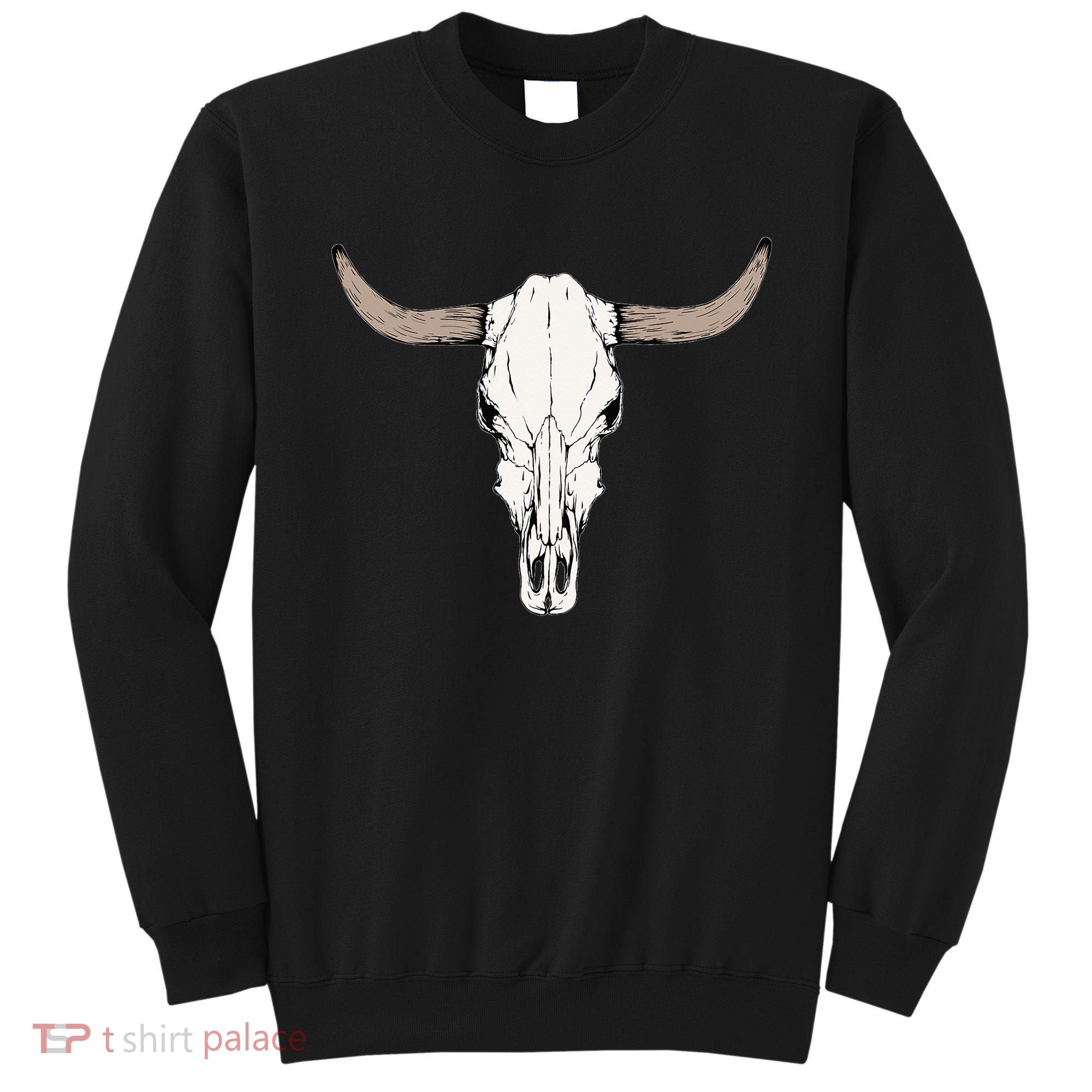 Cow Bull Cattle Skull Head Western Animal Sweatshirt