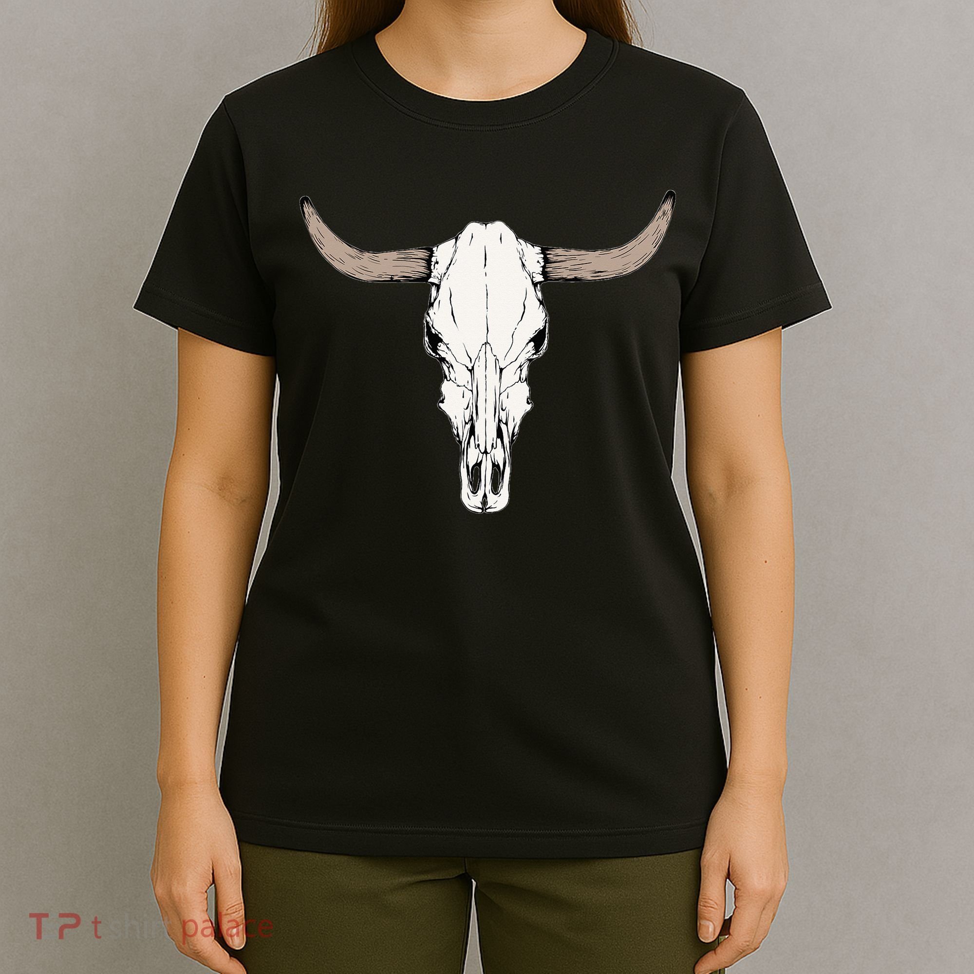 Cow Bull Cattle Skull Head Western Animal T-Shirt