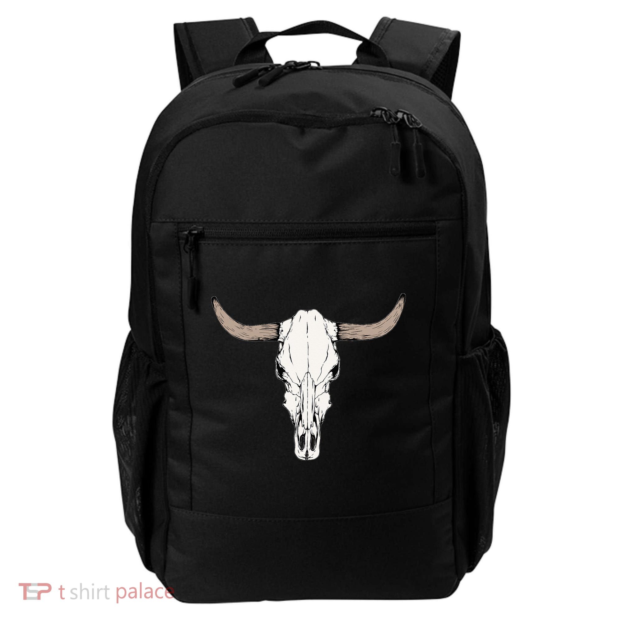 Cow Bull Cattle Skull Head Western Animal Backpack