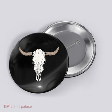 Cow Bull Cattle Skull Head Western Animal Button