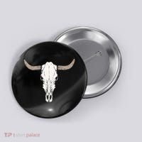 Cow Bull Cattle Skull Head Western Animal Button thumb 0