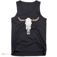 Cow Bull Cattle Skull Head Western Animal Tank Top thumb 0