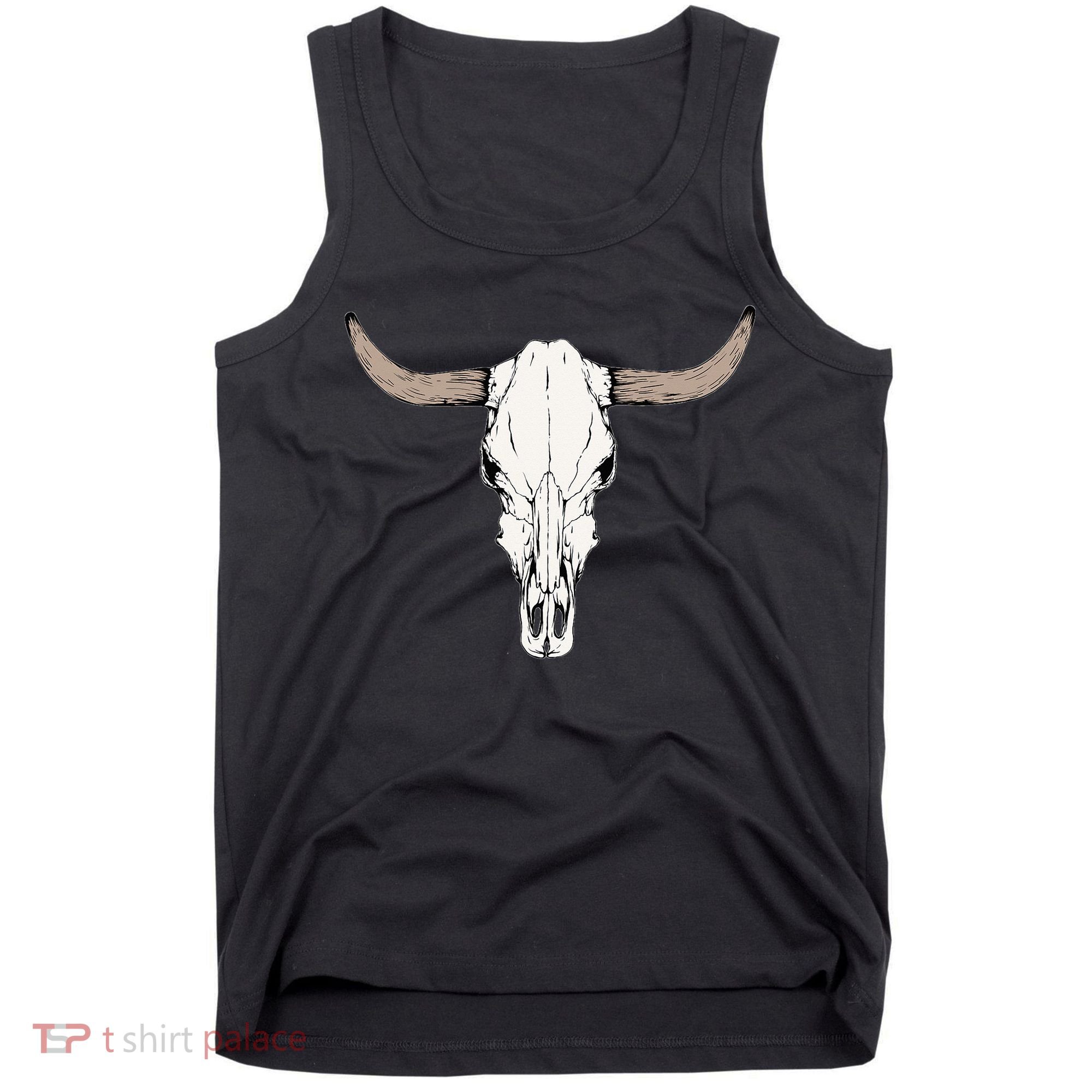 Cow Bull Cattle Skull Head Western Animal Tank Top