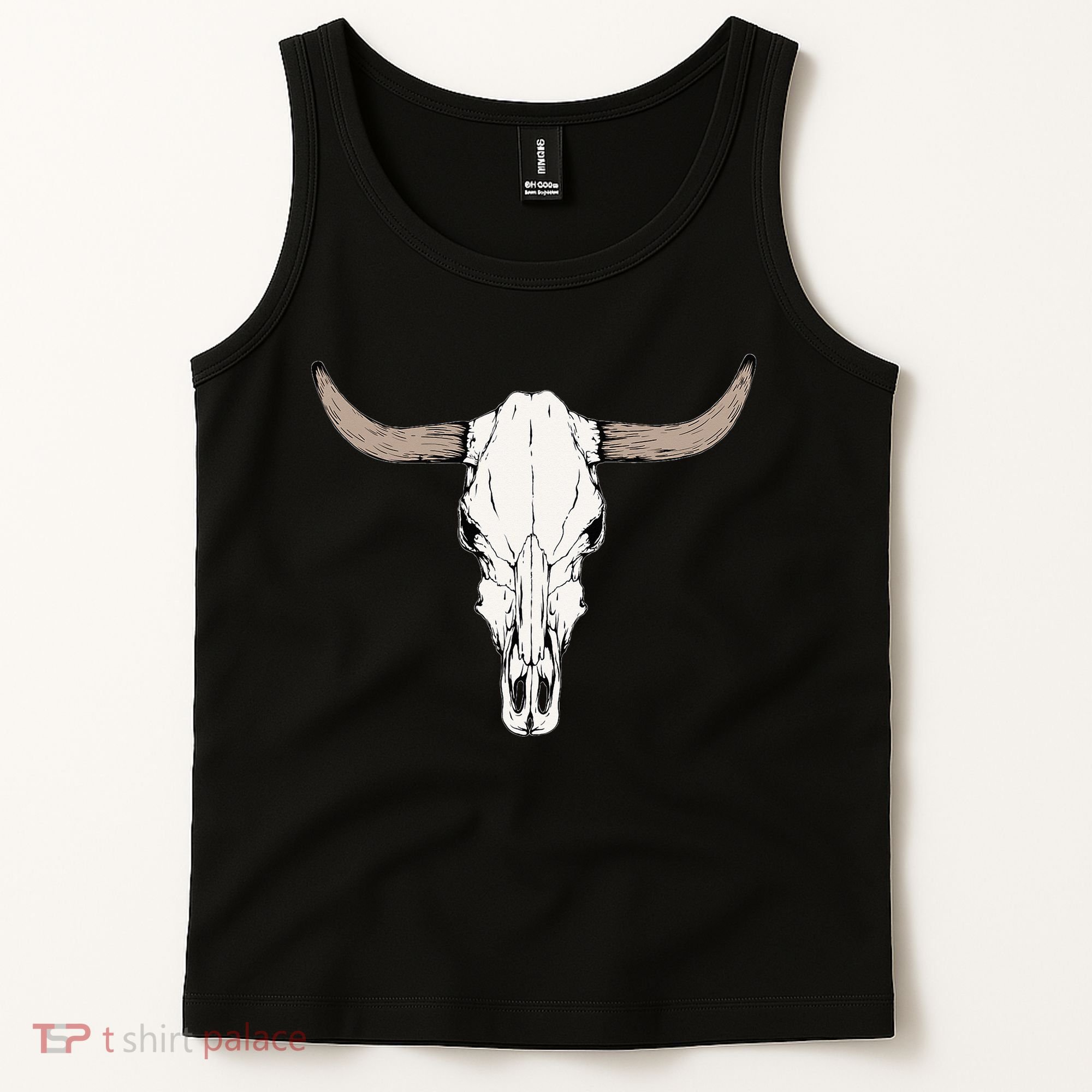 Cow Bull Cattle Skull Head Western Animal Tank Top