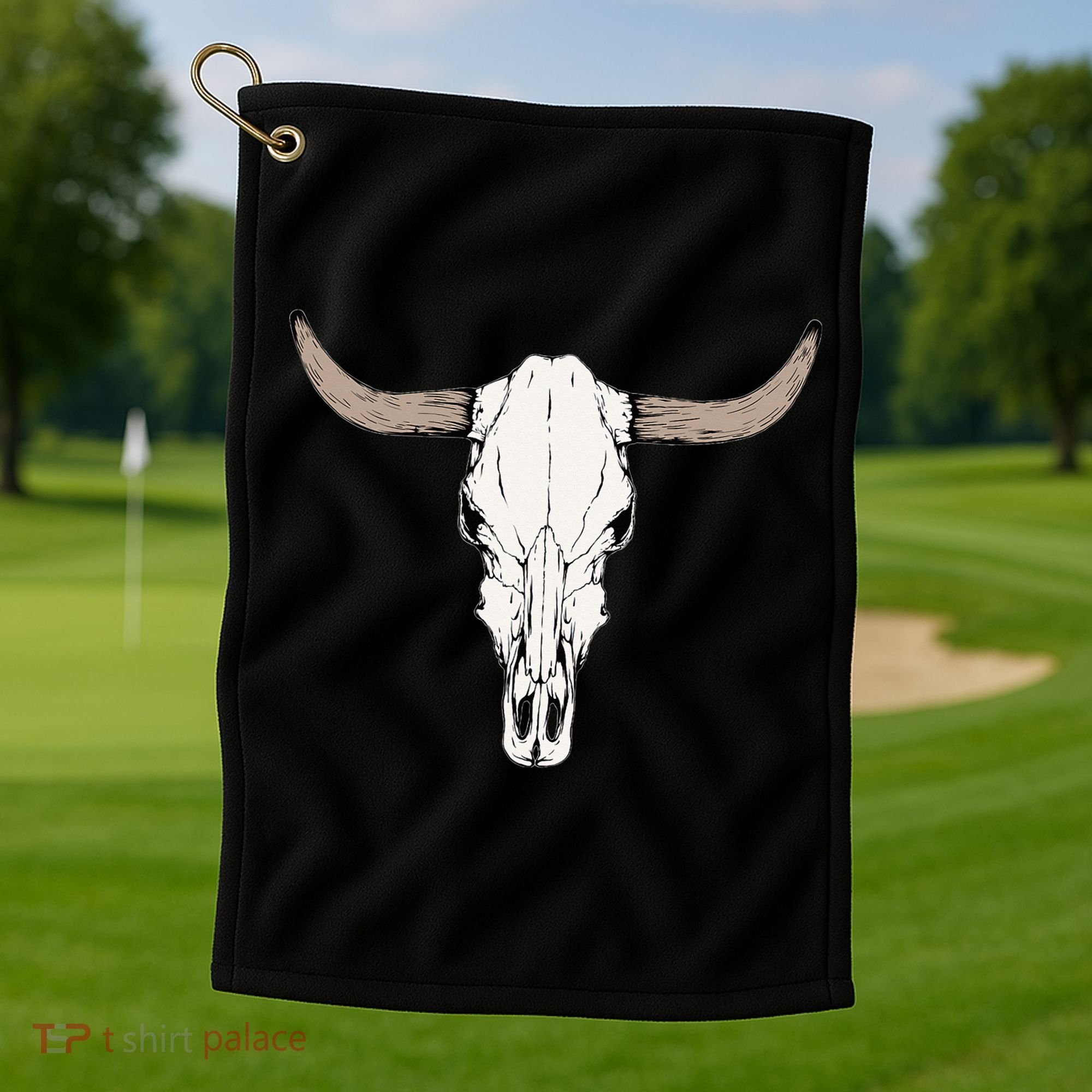 Cow Bull Cattle Skull Head Western Animal Golf Towel