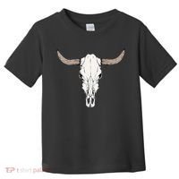 Cow Bull Cattle Skull Head Western Animal Toddler T-Shirt thumb 0