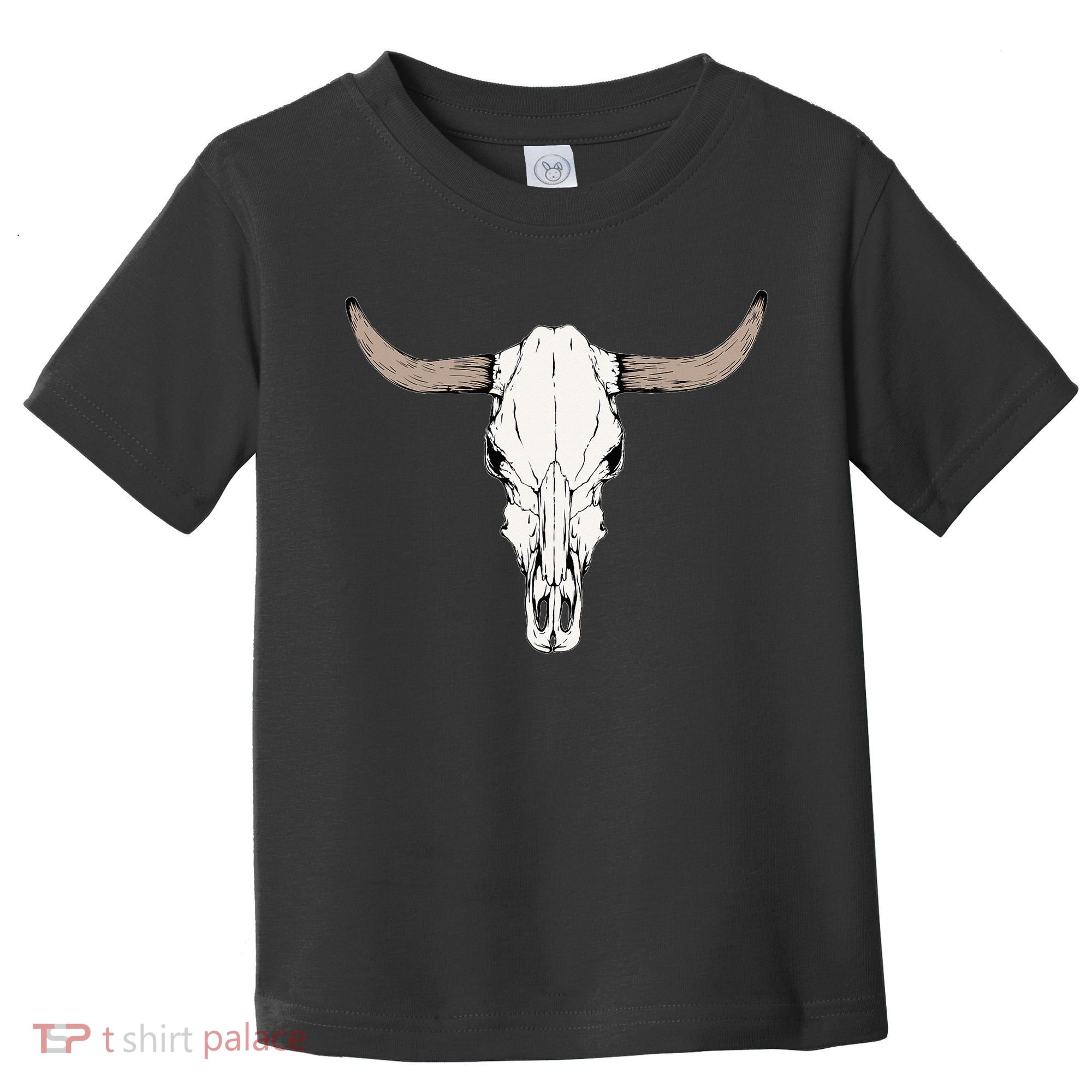 Cow Bull Cattle Skull Head Western Animal Toddler T-Shirt
