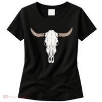 Cow Bull Cattle Skull Head Western Animal Women's T-Shirt thumb 0