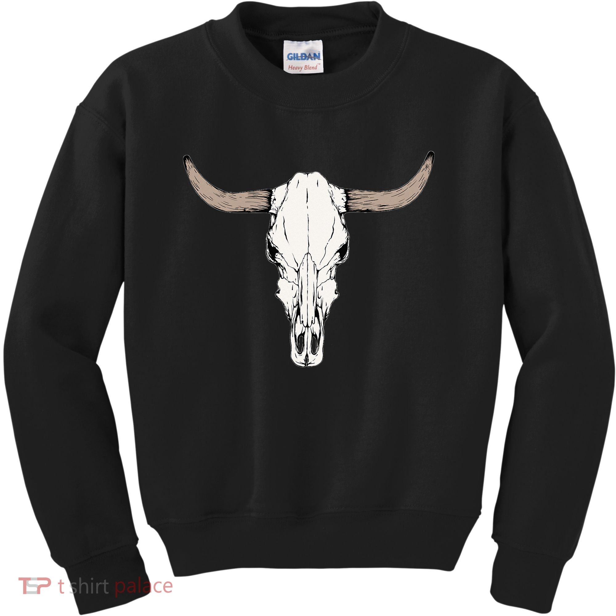 Cow Bull Cattle Skull Head Western Animal Kids Sweatshirt