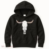 Cow Bull Cattle Skull Head Western Animal Kids Hoodie thumb 0