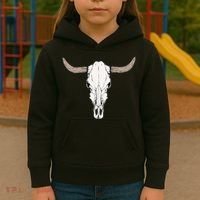 Cow Bull Cattle Skull Head Western Animal Kids Hoodie thumb 3